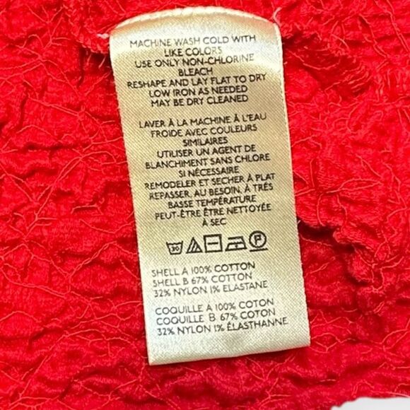 MAEVE BY ANTHROPOLOGIE Women’s Red Smocked Muscle Tee Size XS - Picture 6 of 7